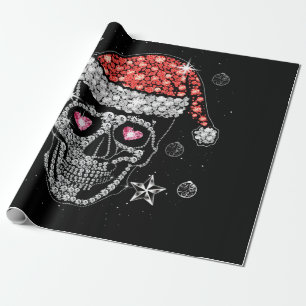 Papel De Presente Skull Diamond com Papai Noel Natal Pajama Xmas