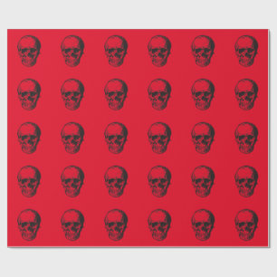 Papel De Presente Skull Red Pop Art