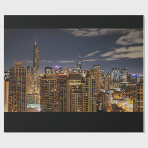 Papel De Presente Skyline Chicago