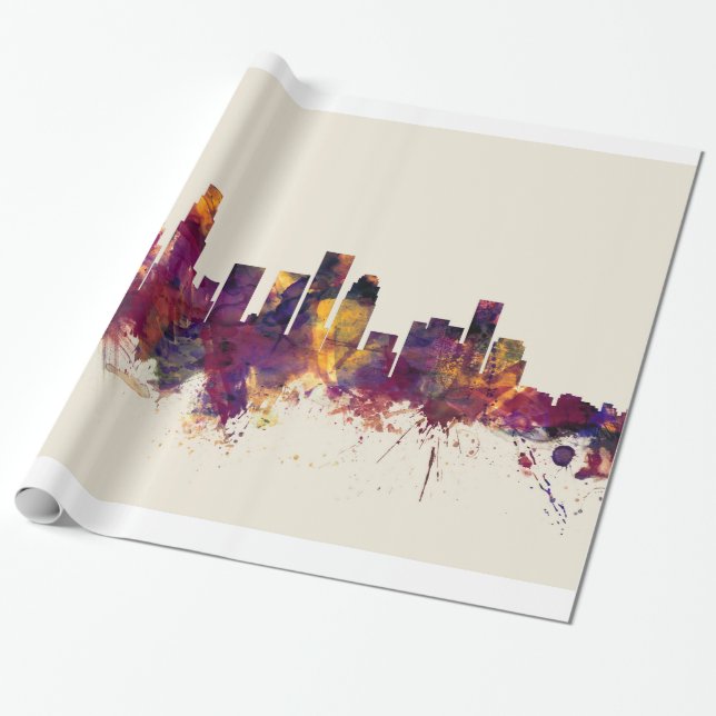 Papel De Presente Skyline de Los Angeles Califórnia (Desenrolado)