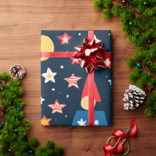 Papel De Presente Skyline Fireworks Night Sky