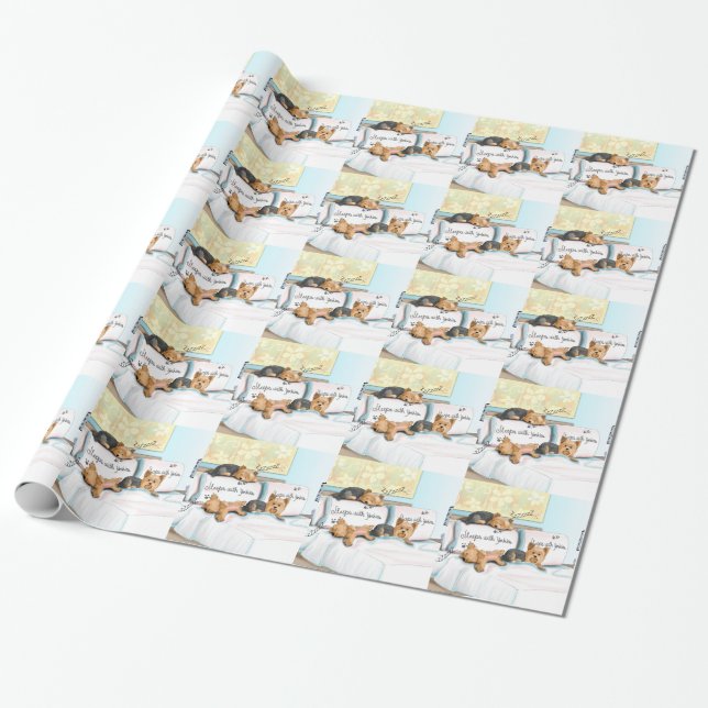 Papel De Presente Sleeps with Yorkies (Desenrolado)