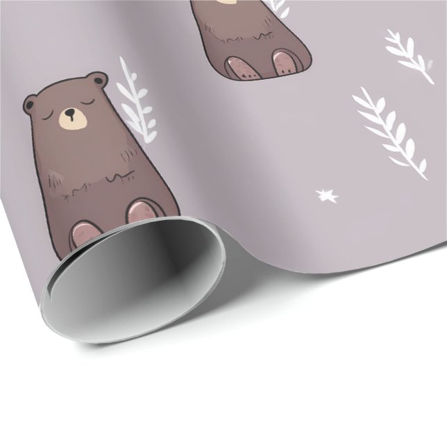 Papel De Presente Sleepy Bear Spring Wrapping Paper (Ponta do rolo)