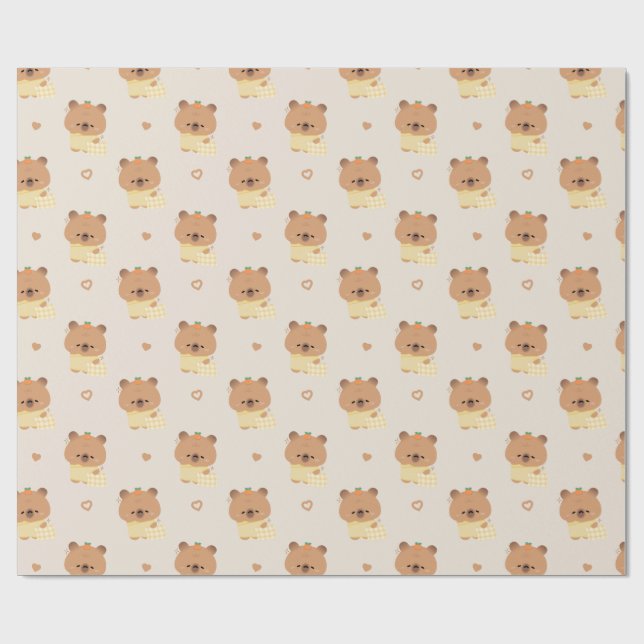 Papel De Presente Sleepy Capybara (Aberto)