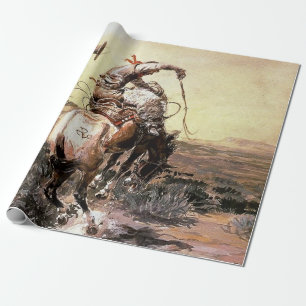 Papel De Presente "Slick Rider" Arte Ocidental de Charles M Russell
