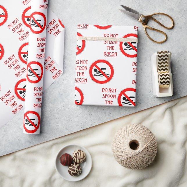 Papel De Presente SlipperyJoe's Do Not Spoon Bacon Red Warman (Artesanato)