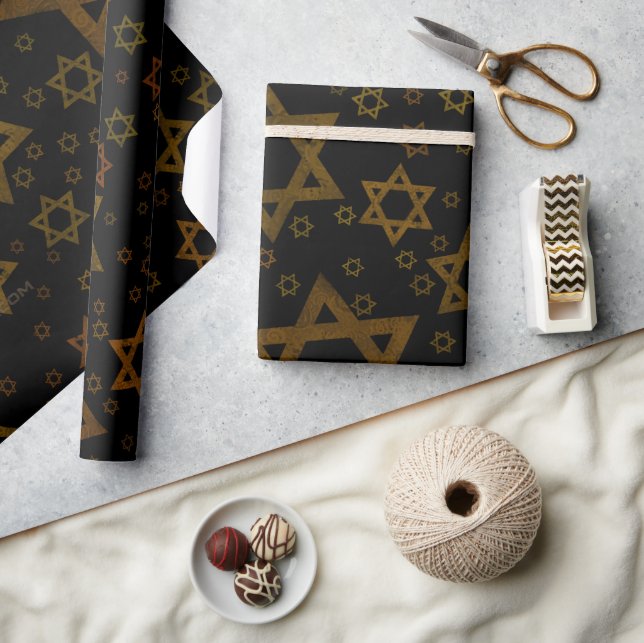 Papel De Presente SlipperyJoe's Hanukkah-temático Estrela David artí (Artesanato)