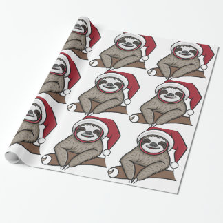 Papel De Presente Sloth de Natal