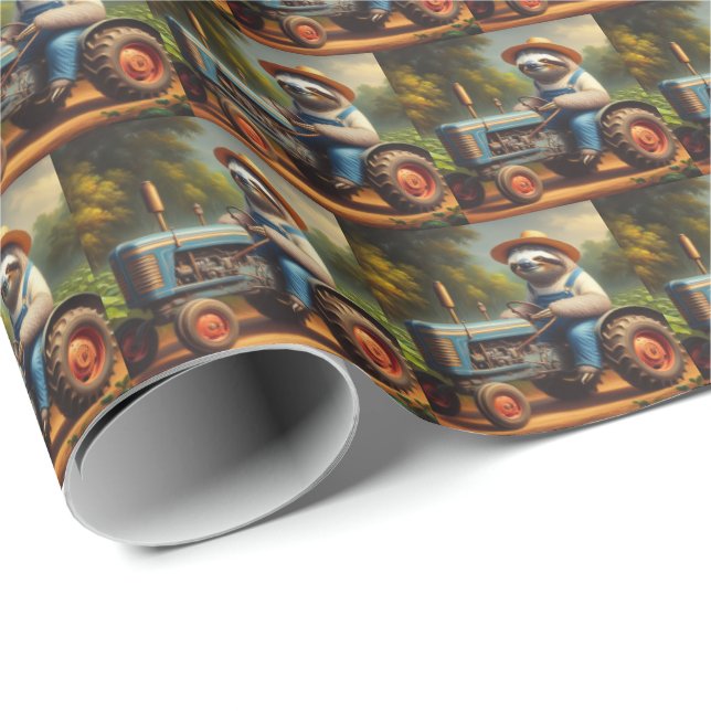 Papel De Presente Sloth Farmer (Ponta do rolo)