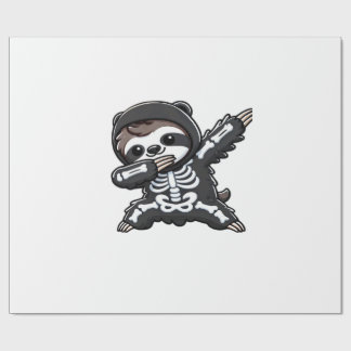 Papel De Presente Sloth Halloween Skeleton Kids Women Men Sloth Clas