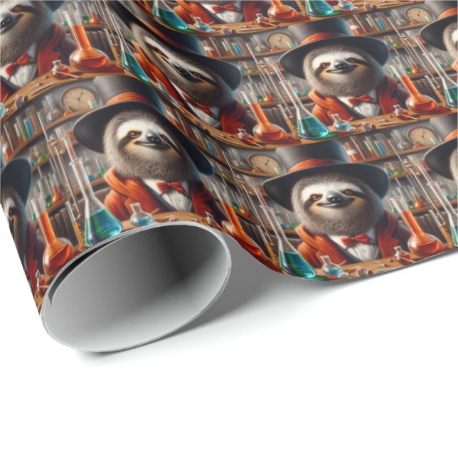 Papel De Presente Sloth Mad Scientist (Ponta do rolo)