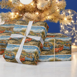 Papel De Presente Sloth Road Rage – Rockwell‑Inspired Watercolor Car