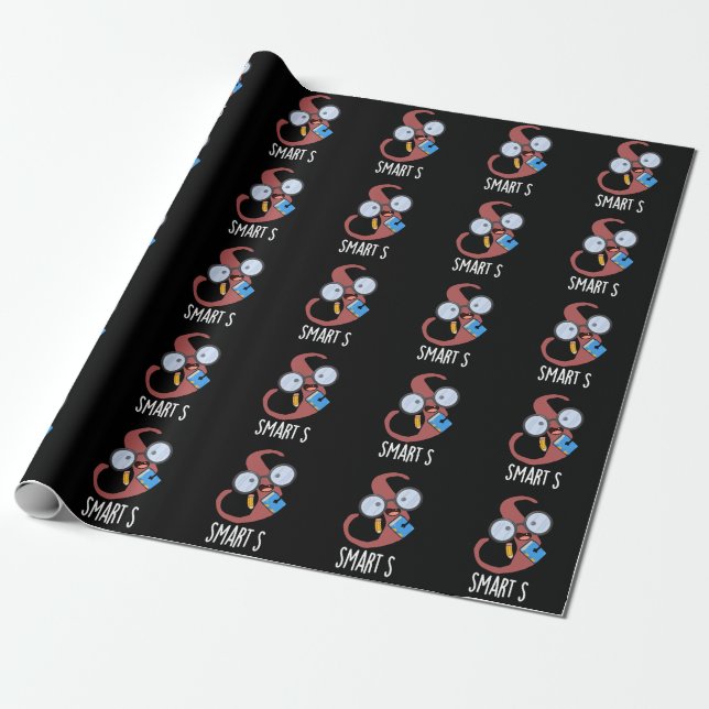 Papel De Presente Smart S Funny Alphabet Pun Dark BG (Desenrolado)
