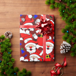 Papel De Presente Smiling Santa Claus Pattern