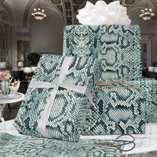 Papel De Presente Snakeskin exótico da Anaconda verde