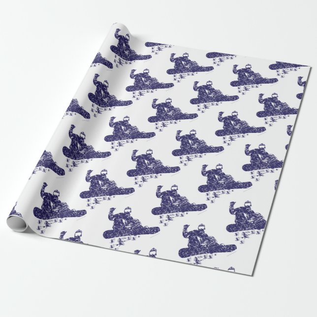 Papel De Presente Snow-Boarder (Desenrolado)