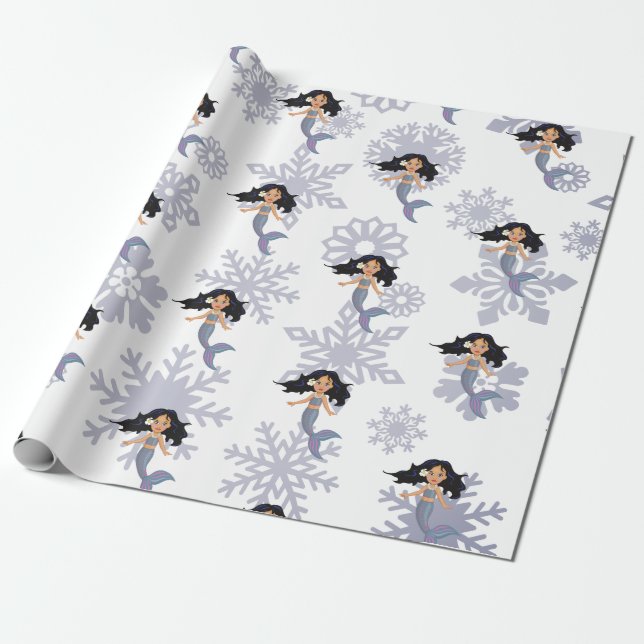 Papel De Presente Snowflake Silver Natal (Desenrolado)