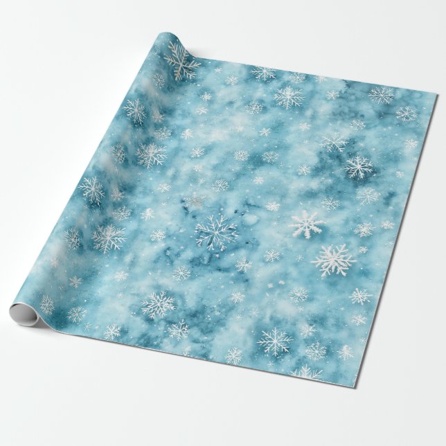 Papel De Presente Snowflakes (Desenrolado)