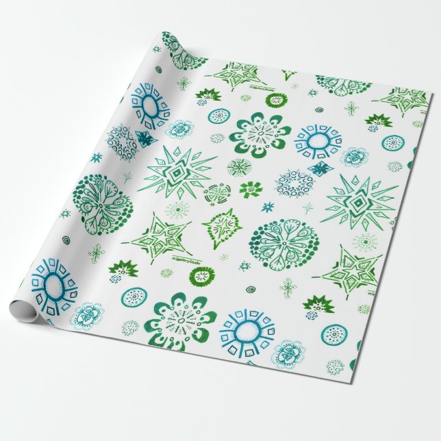 Papel De Presente SNOWFLAKS presente de Natal | m3galeryStudio (Desenrolado)