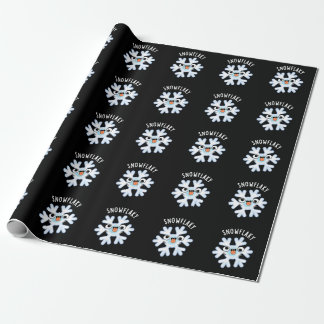 Papel De Presente Snowflaky Funny Snow Flake Pun Dark BG
