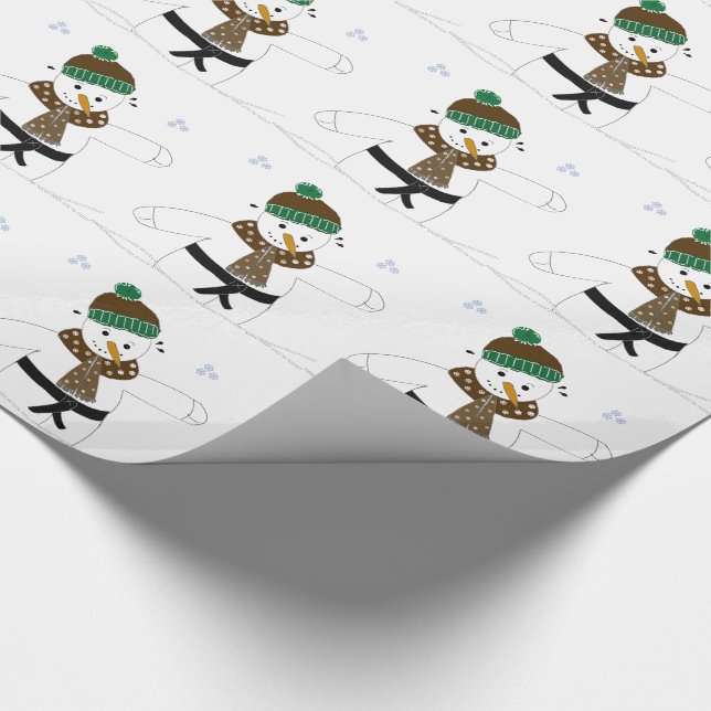 Papel De Presente Snowman a fazer artes marciais (Ponta)