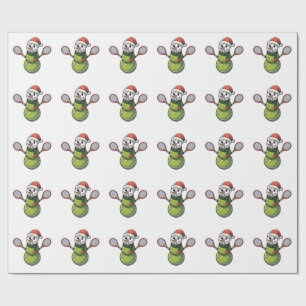 Papel De Presente Snowman Baseball Papais noeis de Natal Baseball Ba