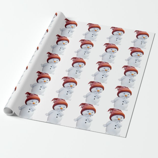 PAPEL DE PRESENTE SNOWMAN BONITO (Desenrolado)