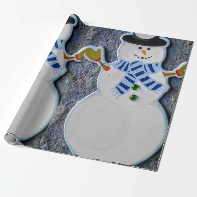 Papel De Presente Snowman Christmas (Desenrolado)
