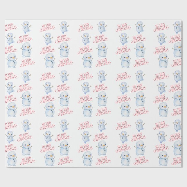 Papel De Presente Snowman Christmas Wrapping Paper (Aberto)