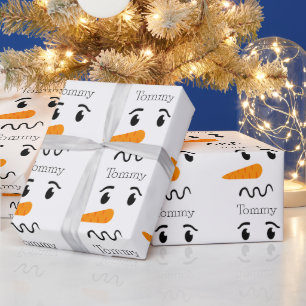 Papel De Presente Snowman Confusa Face Frosty
