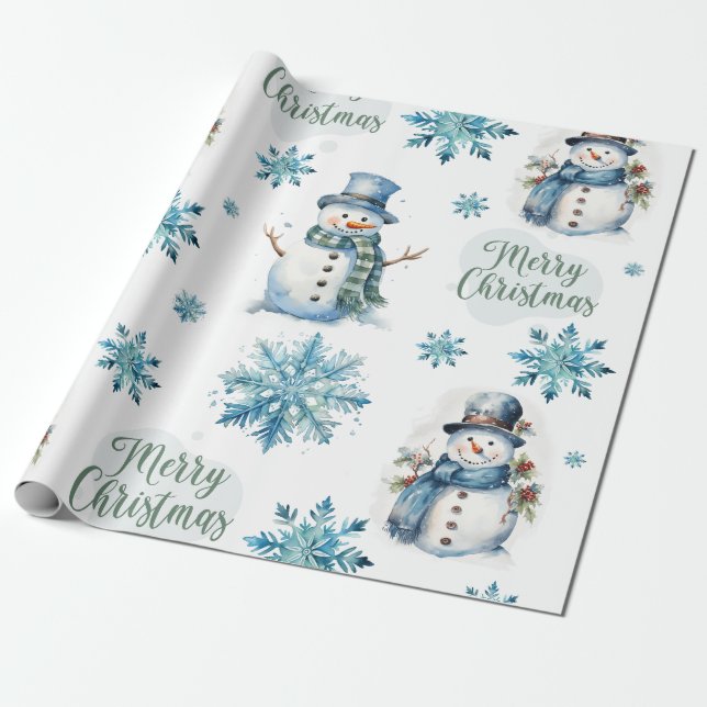 Papel De Presente Snowman de Natal (Desenrolado)