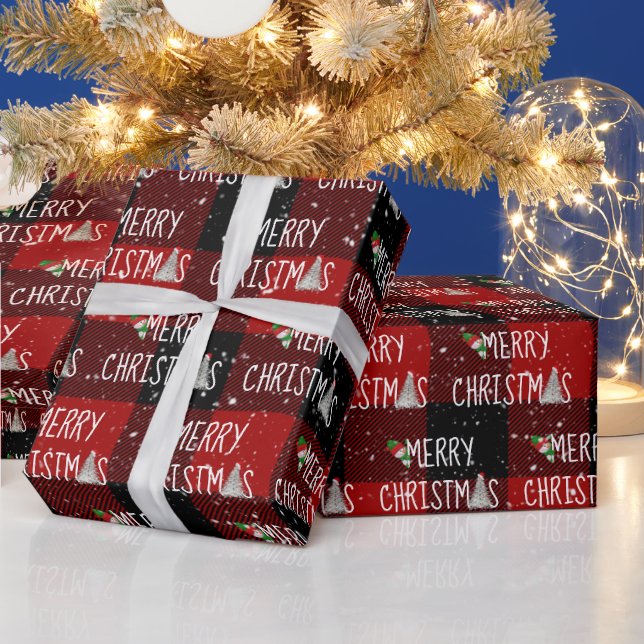 Papel De Presente Snowman e Árvore de Natal em Flocos de Neve (Feriados)