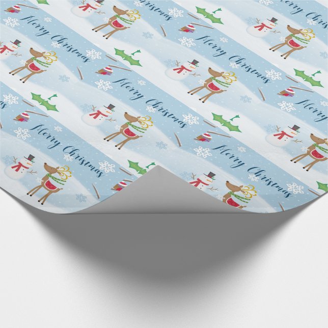 Papel De Presente Snowman e Reindeer (Ponta)