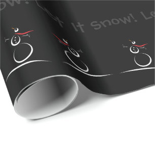 Papel De Presente SNOWMAN JOY 'Let It Snow' Custom Text Modelo