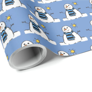 Papel De Presente Snowman Pattern Design
