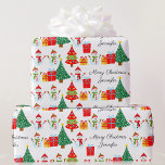 Papel De Presente Snowman Personalize Name Classic Christmas<br><div class="desc">Snowman Personalize Name Classic Christmas Wrappaper</div>