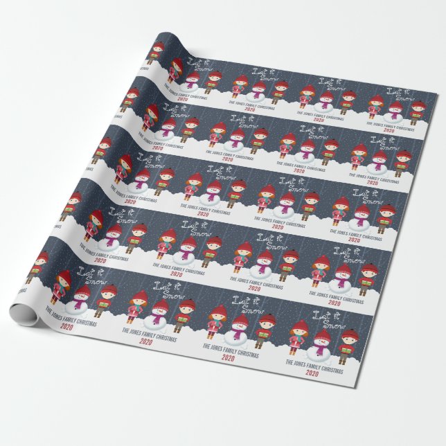 Papel De Presente Snowman Winter Wonderland (Desenrolado)