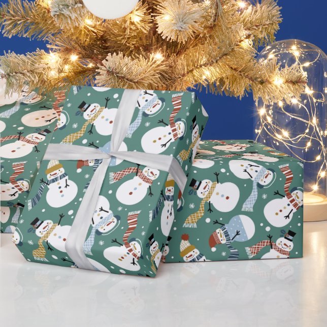 Papel De Presente Snowmen de Natal (Feriados)