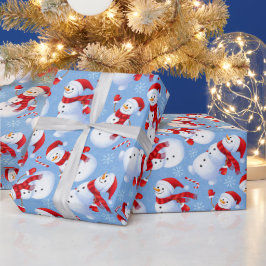 Papel De Presente Snowmen de Natal