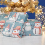 Papel De Presente Snowmen Snowflakes Blue Modern Christmas<br><div class="desc">Adicione um pouco de elegância gelada ao seu feriado, doando com este charmoso papel de embrulho de Natal azul-cinza. O fundo macio e muda fornece uma canvas serena do inverno, mostrando perfeitamente um padrão delicioso de bonitos bonitos bonitos bonitos bonitos chapéus e lenços. Estes bonecos brincalhões trazem um senso de...</div>
