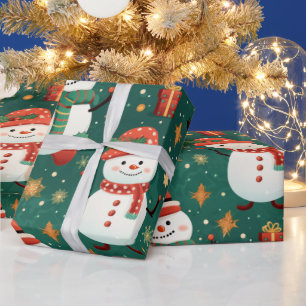 Papel De Presente Snowmen Snowflakes Enfeites de natal Natal