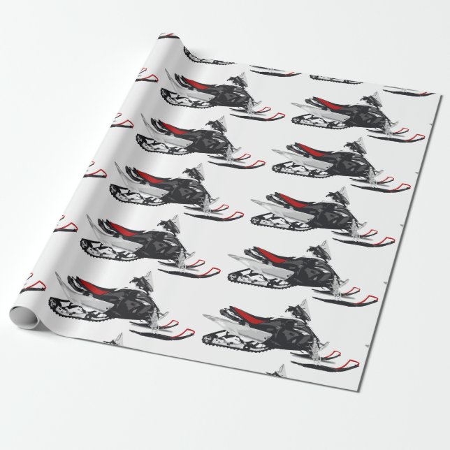 Papel De Presente Snowmobile (Desenrolado)