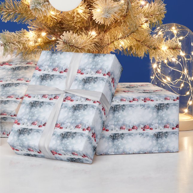 Papel De Presente Snowy Christmas (Feriados)