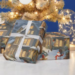 Papel De Presente Snowy Christmas Town<br><div class="desc">Papel de embrulho de Natal!</div>