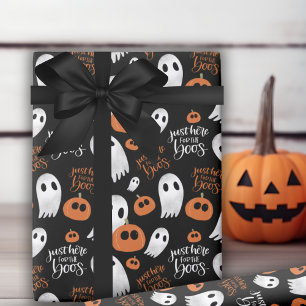 Papel De Presente Só Aqui Para O Festa De Boos E O Festivo Halloween