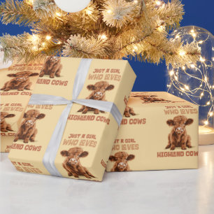 Papel De Presente Só uma garota que ama as vacas da Highland