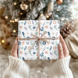 Papel De Presente Sob o Mar de Sereia