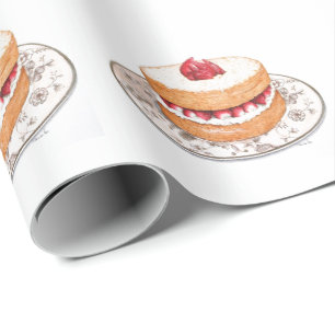 Papel De Presente Sobremesa de pré-bolo de morango