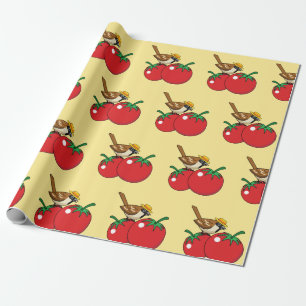 Papel De Presente Sobreposição Orgânica Comendo Tomate Vermelho