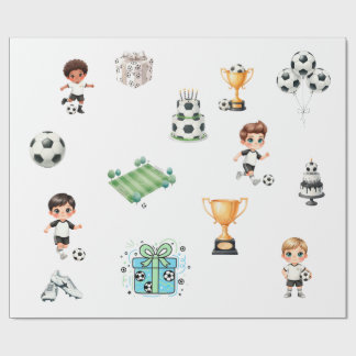 Papel De Presente  Soccer Birthday Wrapping Paper Boy |